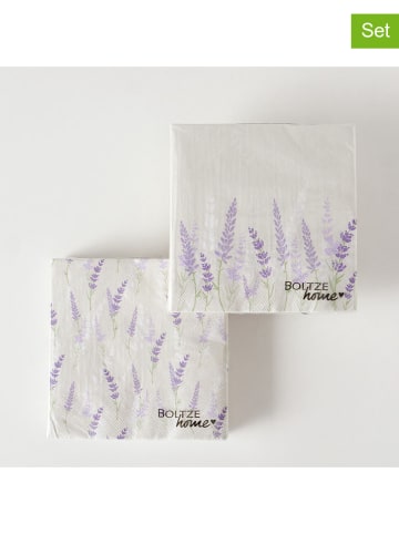 Boltze Serwetki (40 szt.) "Lavander" w kolorze fioletowo-białym - 2 x 20 szt.