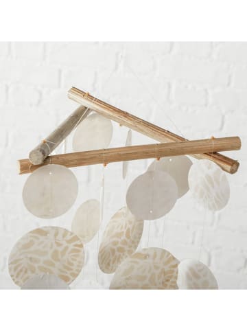 Boltze Windgong "Tysko" wit/beige - (H)109 cm