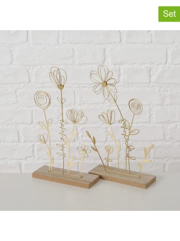 Boltze 2er-Set: Dekoaufsteller "Davina" in Gold - (B)18 x (H)31 cm