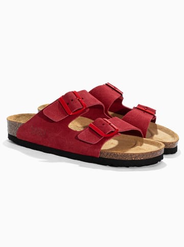 Sunbay Leren slippers "Trefle" rood