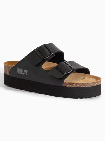 Sunbay Pantoletten "Edelweiß" in Schwarz