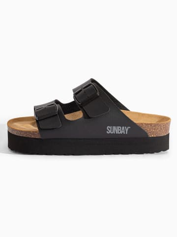Sunbay Pantoletten "Edelweiß" in Schwarz