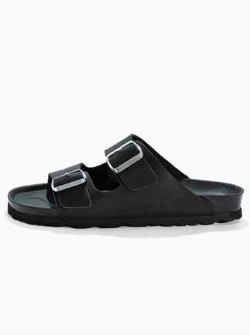 Sunbay Leder-Pantoletten "Trefle" in Schwarz