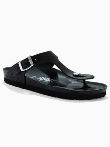 Sunbay Leder-Zehentrenner "Camelia" in Schwarz