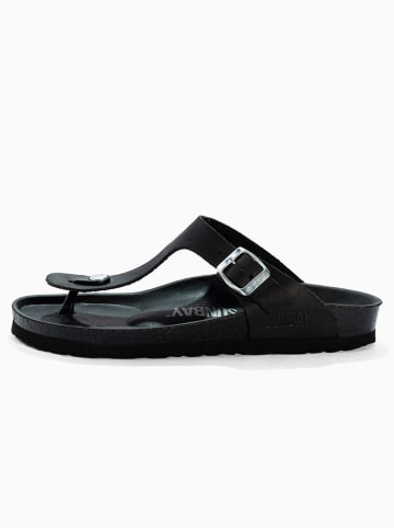 Sunbay Leder-Zehentrenner "Camelia" in Schwarz