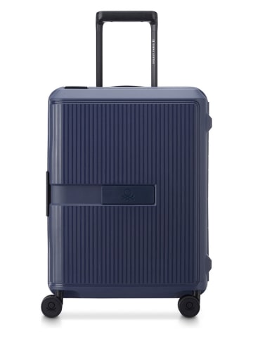 Delsey x Benetton Hardcase-Trolley "Color Block" in Dunkelblau - (B)40 x (H)55 x (T)20 cm