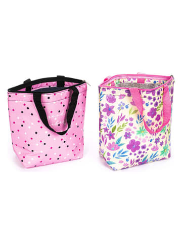 Tri-Coastal Design 2er-Set: Isoliertaschen in Rosa/ Bunt - (L)29 x (B)32 cm