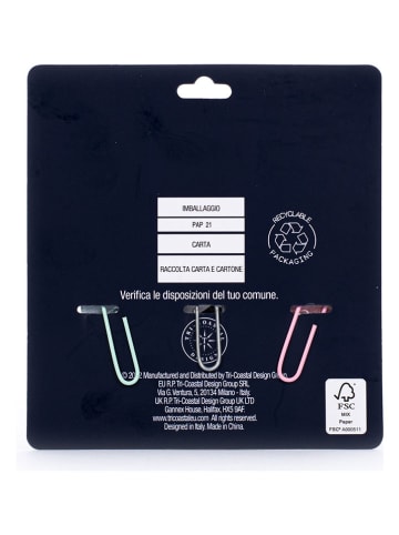 Tri-Coastal Design 3-delige set: paperclips lichtroze/blauw/goudkleurig