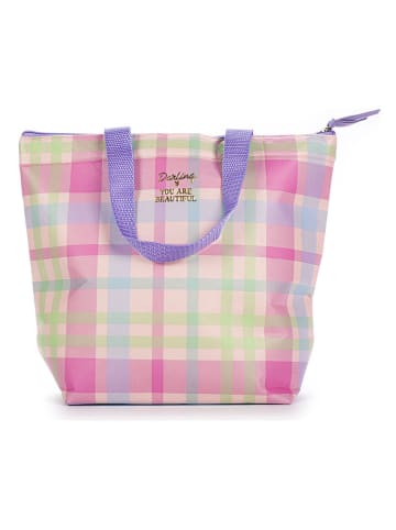 Tri-Coastal Design Torba termiczna w kolorze jasnoróżowo-fioletowo-zielonym - 32 x 26 cm