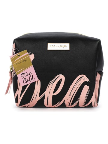 Tri-Coastal Design Kosmetiktasche in Schwarz/ Rosa - (L)19 x (B)19 cm