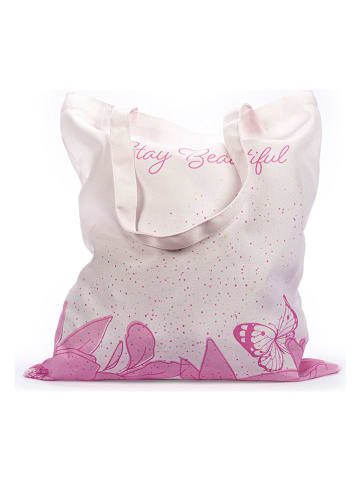 Tri-Coastal Design Shopper in Creme/ Pink - (L)40 x (B)37cm