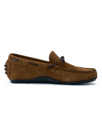 British Passport Leren mocassins lichtbruin