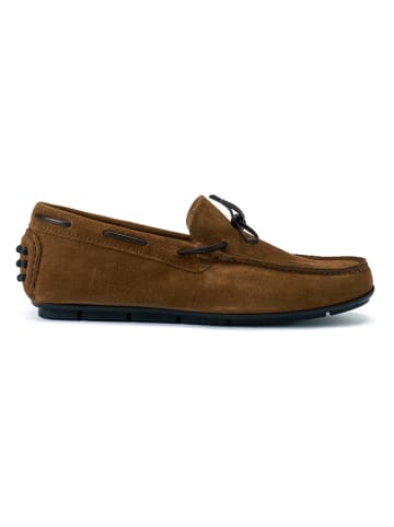 British Passport Leren mocassins lichtbruin