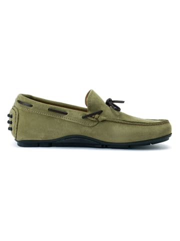 British Passport Leren mocassins groen