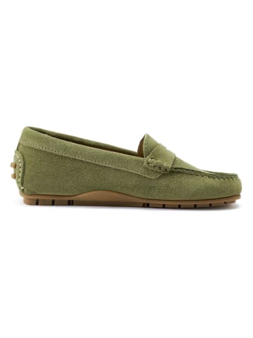 British Passport Leren mocassins groen