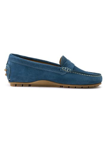 British Passport Leder-Mokassins in Blau