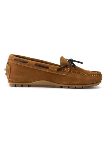 British Passport Leren mocassins lichtbruin