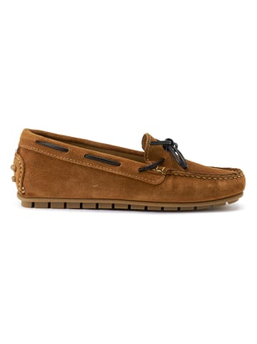 British Passport Leren mocassins lichtbruin