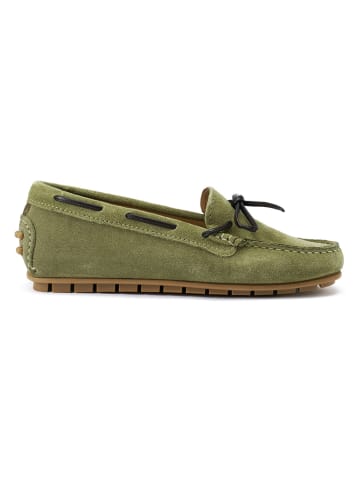 British Passport Leren mocassins groen