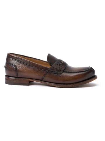 British Passport Leren mocassins bruin