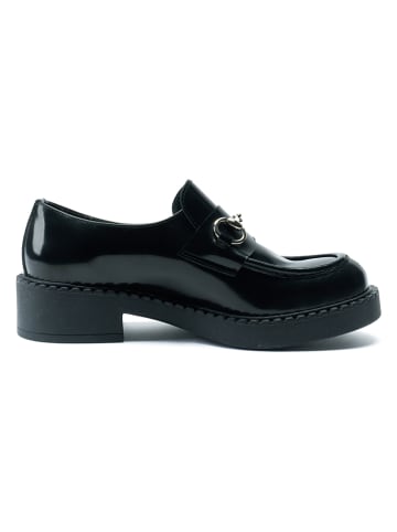 British Passport Leder-Mokassins in Schwarz