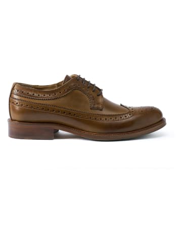 British Passport Leren veterschoenen lichtbruin