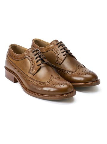 British Passport Leren veterschoenen lichtbruin