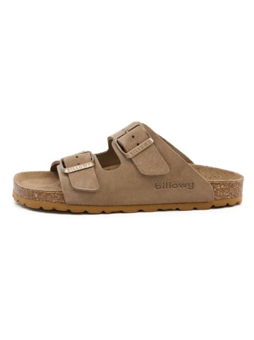 billowy Leren slippers lichtbruin