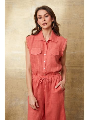 Joséfine Linnen blouse "Jim" koraalrood