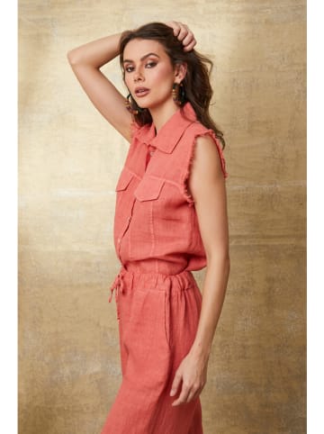 Joséfine Linnen blouse "Jim" koraalrood