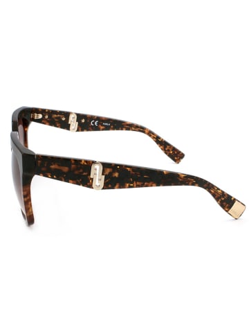 Furla Damen-Sonnenbrille in Schwarz/ Hellbraun