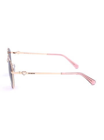 Moschino Damskie okulary przeciwsłoneczne w kolorze złoto-brązowym