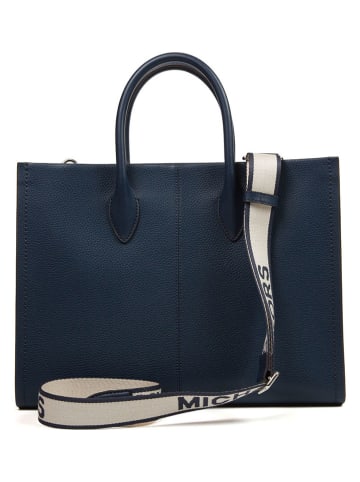 Michael Kors Leder-Henkeltasche in Dunkelblau - (B)35 x (H)27 x (T)12 cm
