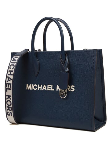 Michael Kors Leder-Henkeltasche in Dunkelblau - (B)35 x (H)27 x (T)12 cm