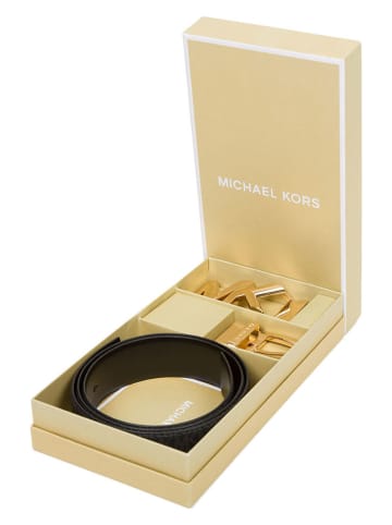 Michael Kors 3tlg. Set: Leder-Gürtel in Schwarz