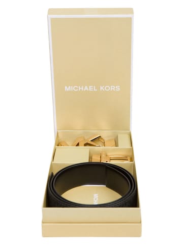 Michael Kors 3tlg. Set: Leder-Gürtel in Schwarz