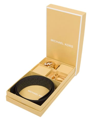 Michael Kors 3tlg. Set: Leder-Gürtel in Schwarz
