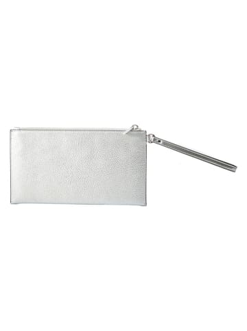 Michael Kors Leren clutch zilverkleurig - (B)24 x (H)14 x (D)5 cm