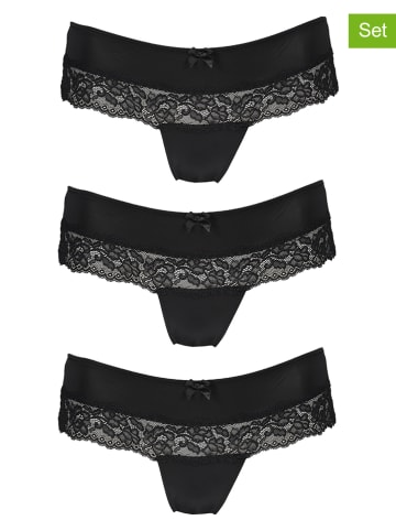 Hunkemöller Stringi (6 par) w kolorze czarnym