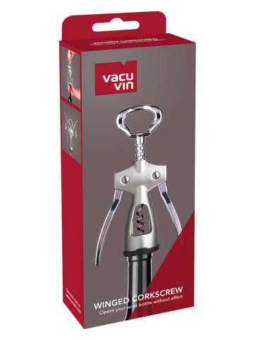 Vacu Vin Korkociąg skrzydełkowy w kolorze srebrnym - wys. 19 x Ø 4 cm