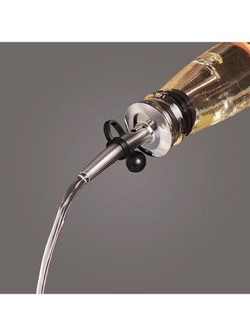 Vacu Vin 2er-Set: Flaschenausgießer in Silber/ Schwarz - (L)16,8 cm