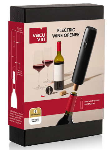 Vacu Vin Elektryczny korkociąg w kolorze czarnym - wys. 20 x Ø 4,3 cm