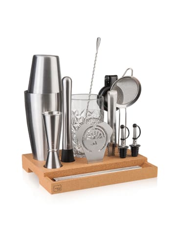 Vacu Vin 16tlg. Cocktail-Set in Silber/ Hellbraun