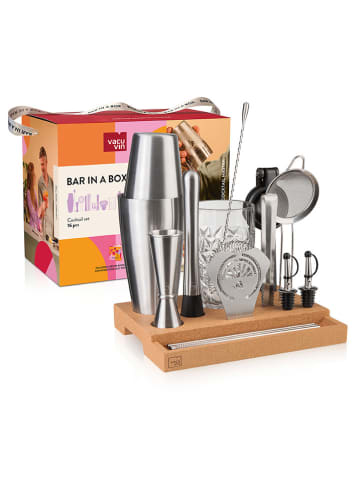 Vacu Vin 16tlg. Cocktail-Set in Silber/ Hellbraun