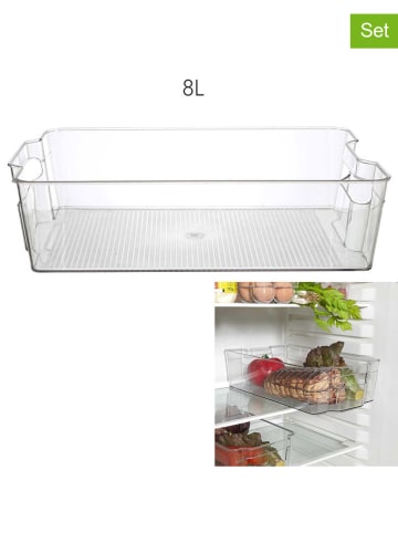 COOK CONCEPT 3-delige set: koelkastorganizers transparant - (B)37 x (H)10 x (D)21,5 cm