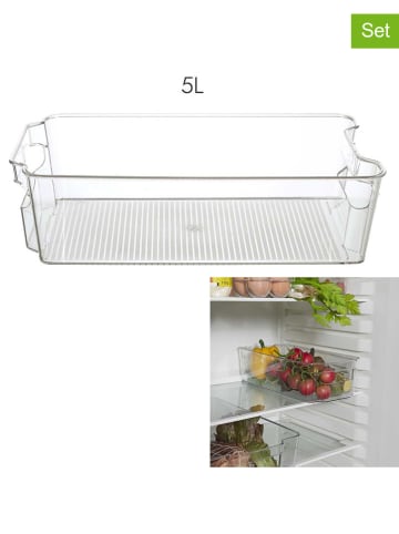 COOK CONCEPT 2er-Set: Kühlschrank-Organizer in Transparent - (B)32 x (H)9 x (T)16 cm