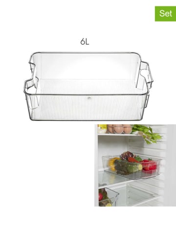 COOK CONCEPT 2-delige set: koelkastorganizers transparant - (B)21 x (H)9 x (D)32 cm