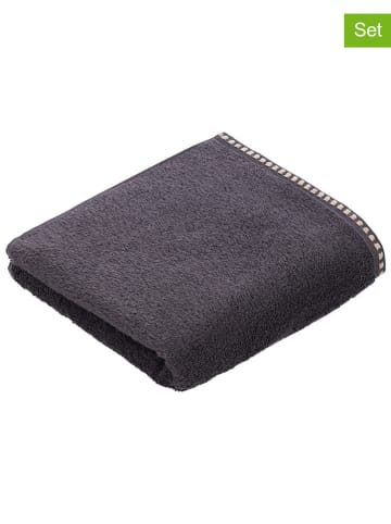 Vossen 3er-Set: Waschhandschuhe "Isa" in Anthrazit