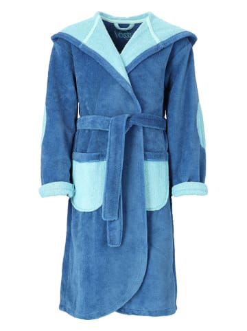 Vossen Bademantel "Momo" in Blau/ Mint