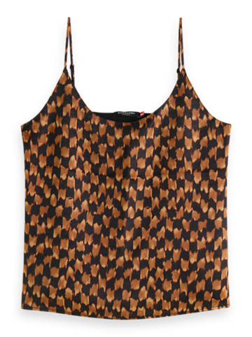 Scotch & Soda Top in Hellbraun/ Schwarz